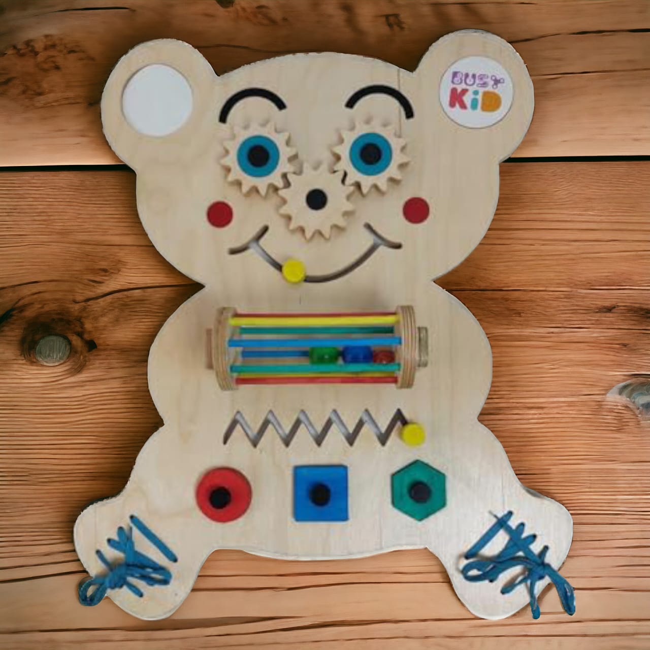 Smart Bear Montessori Busy Board - Educational Sensory Toy for Toddlers with Activities - Fine Motor Skills Development and Quiet Play - Montessori Inspired Learning Toy.